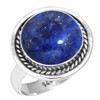 Jeweloporium Blue Natural Lapis Lazuli 925 Sterling Silver Ring for