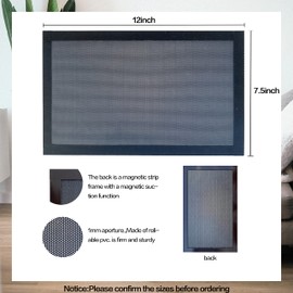 Kuego Floor Vent Covers Floor Register Cover Magnetic Rectangle Air Vent Screen Cover Screen for Home Air Vent Filters for Home Wall Ceiling Floor Catch Debris Hair (6 Pieces,7.5 x 12 Inch)