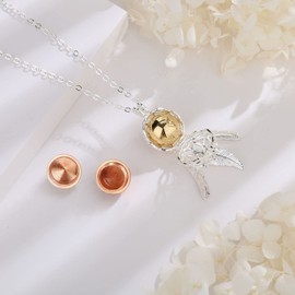 EUDORA Harmony Ball Urn Necklace Dream Catcher Ash Chain for Women Cremation Jewellery Silver Copper-Plated Memorial Urn Ash Keepsake Necklace Funeral Pendant Chain Length 61 cm, Copper