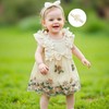 Douhoow Baby Girl Dress Romper Baby Romper Dress Flowers Embroidery