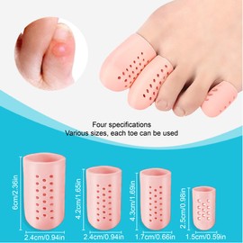 Tadipri Anti-Friction Toe Protection, Pack of 8, Toe Protection, Large Toe, Large Toe & Small Toe for Blisters, Ingrown Toenails, Corns, Toenail Loss (Apricot)