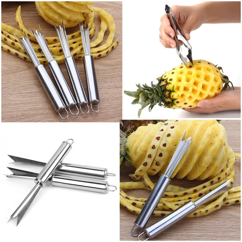 TorSor 4 Pack Pineapple Peeler Pineapple Eye Remover Clip Stainless