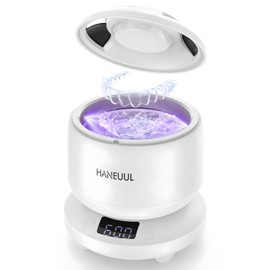 Ultrasonic Retainer Cleaner for Dentures & Aligner, Durable and Portable Denture Cleaner Machine with Dry Fan for Mouth Guards, Jewelry, Rings, etc