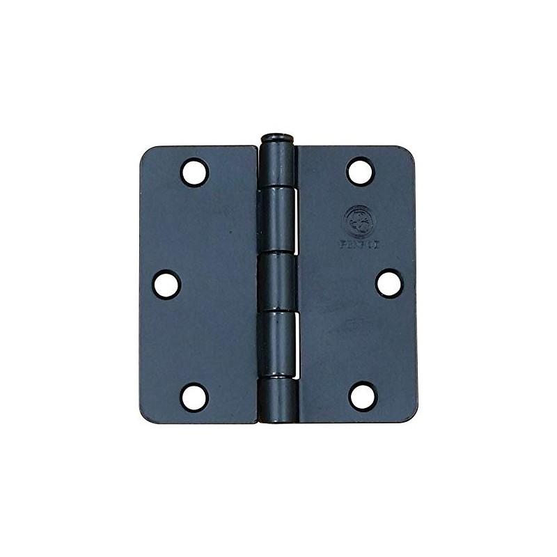 Penrod Black Door Hinges 3.5 Inch with 1/4 Inch Radius