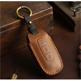 Kinotaka Genuine Leather Smart Key Case, Sakura Aria, New Model X-Trail, 2022, Leather Key Cover, Accessory Parts (Brown), Braun