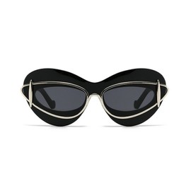 laureles Fashion Lips Cat Eye Sunglasses for Women Vintage Y2K Sun Glasses Ladies Gradient Black Shades UV400, C1, X