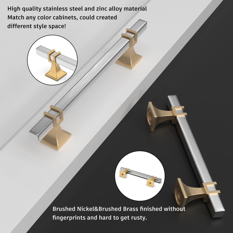 Lepatape 10 Pack 5 Inch Cabinet Pulls Brushed Nickel and