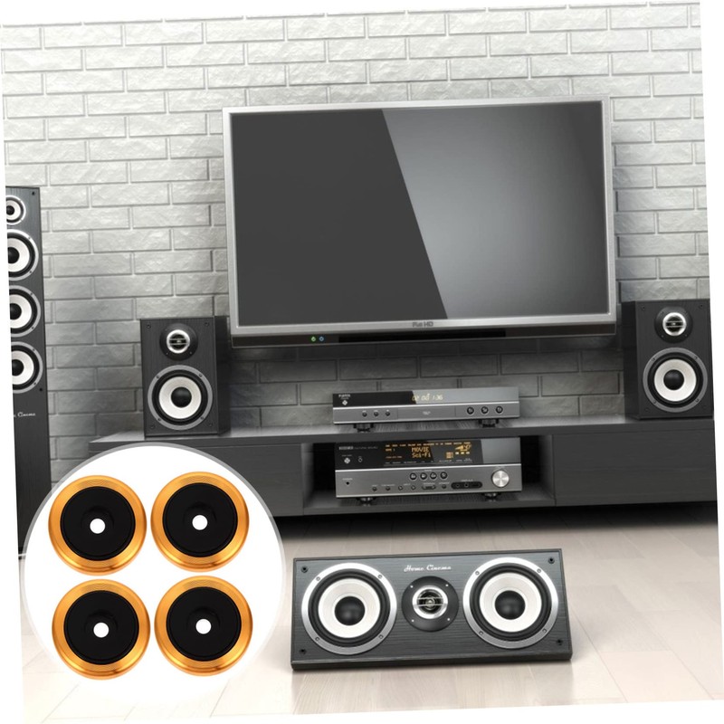 IWOWHERO 4pcs Aluminium Alloy Vibration Speaker Pads Isolation Feet Cushions