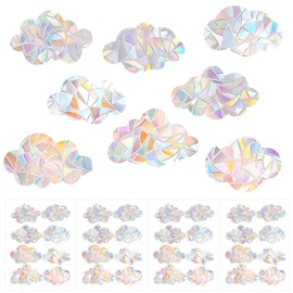 4 Sheets Anti-Collision Window Stickers, Bird Protection, Prism Pattern Window Stickers for Birds, Anti Collision Window Clings to Protect Wild Birds from Glass (Clouds)