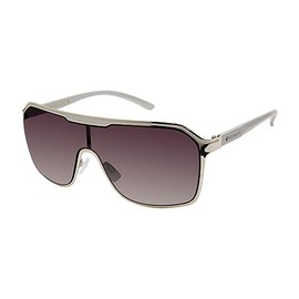 Rocawear R1556 Metal Shield UV400 Protective Rectangular Sunglasses. Gifts for Men with Flair, 143 mm, Silver & Grey