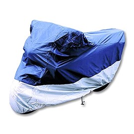 XXL Motorcycle Full Garage Tarpaulin Motorcycle Cover Blue / Silver 246 x 105 x 127 cm
