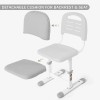 COSVALVE Gray Height Adjustable Kids Study Desk Table Chair Set