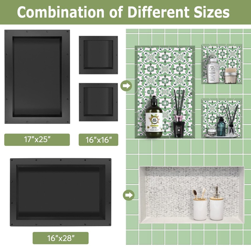 Suteck Shower Niche, 17" x 25" x 3.8" Shower Single