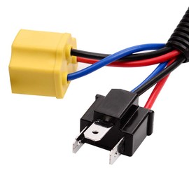 HUIQIAODS H4 Relay Harness, LED Compatible, General Purpose Fog Wiring, Relay Harness, Fog Lamp Relay Harness, Socket 12 V, Extension (H4)