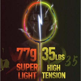 Kawasaki Professional Badminton Racket 35lbs High Tension 5U Ultra-Light 40T High Modulus Graphite Attack Type Lightweight Racket NEZHA 35-Green