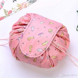 4square Portable Waterproof Lazy Cosmetic Bag Drawstring Finishing Travel Storage Bag Makeup Organizer Wash Bag multi Color