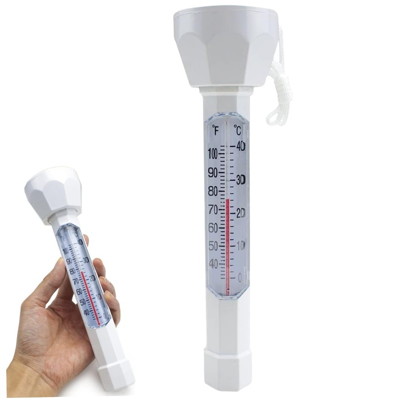 Water Temperature Thermometer Swimming Pool Thermometer with String Shatter Resistant