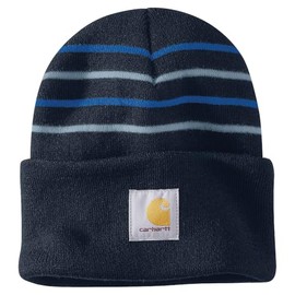 Carhartt Men's Knit Stripe Beanie, Navy