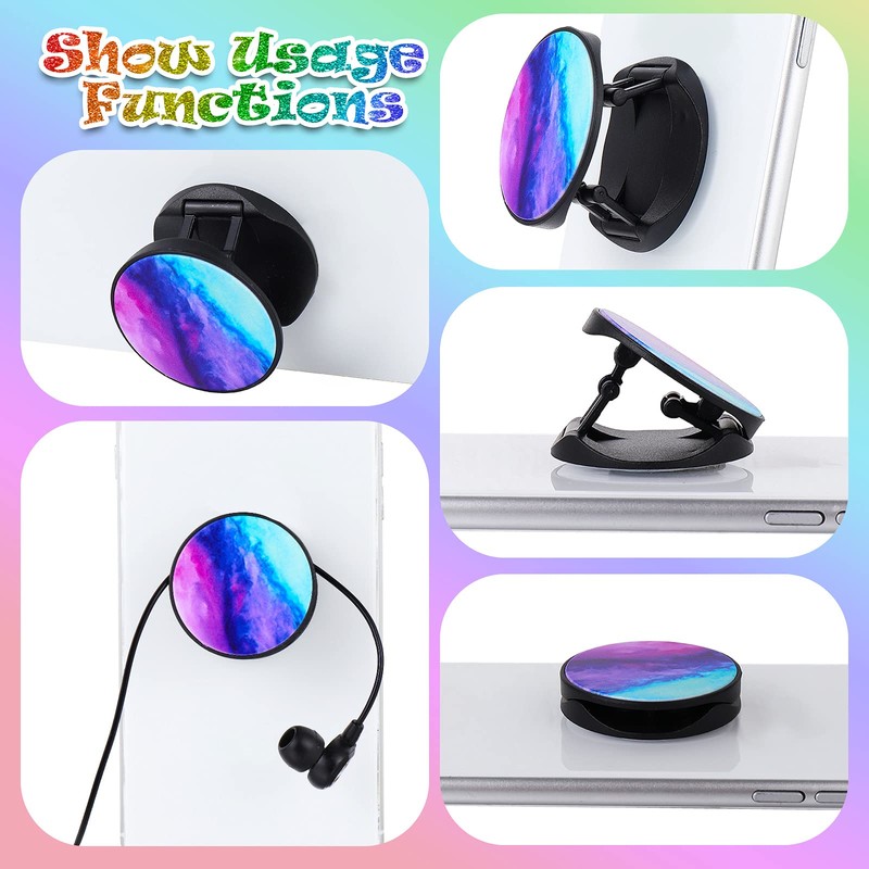 Honoson 9 Pieces Cell Phone Grip Holder Collapsible Holder Colorful