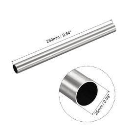 sourcing map 304 Stainless Steel Tube, OD 25mm x 1.5mm Wall Thick 250mm Length Capillary Metal Tubing for Industry Machinery