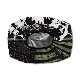 Whosucclay American Flag Mountain Winch Cover Waterproof Reliable Outdoor Winch Protection Cover for Most 8500-17500 Lbs Electric Winches Accessories Weather