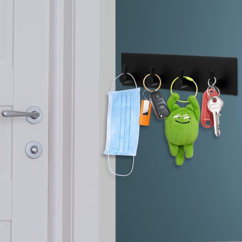 Picowe Key Holder for Wall Decorative, Adhesive Stainless Steel Key