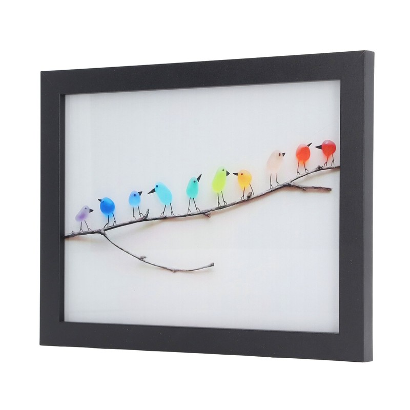 Photo Frame Black Decorative Rugged Multifunctional Sea Glass Birds Picture