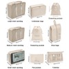 9 Set Beige Packing Cubes Travel Luggage Organizer Packing Bags