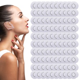Pack of 100 Waterproof Disposable Earmuffs, Shower Ear Covers, Transparent Ear Covers with Elastic Bands, for Bathroom, Hairdressing Salon, Shower, Spa