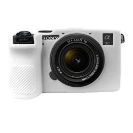 Easy Hood Camera Case for Sony Alpha 7C II A7C II A7CII A7CR Digital Camera, Lightweight Soft Silicone Cover, Anti-Scratch Protective Camera Body Skin Case (White)