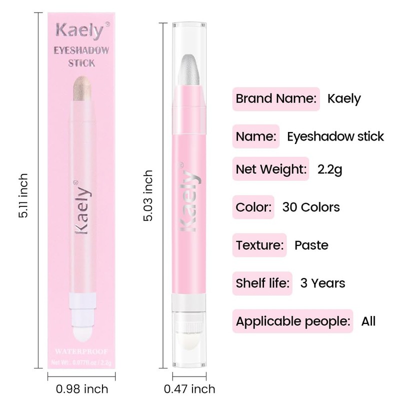 Kaely 2in1 Cream Eye Shadow Brightener Sticks for Eyes, Pencil