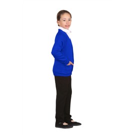 Hamishkane® V Neck School Cardigans for Girls and Boys - Long Sleeve Cardigan for School Uniform Girls and Boys, Casual School Shirts Girls and Boys 2-13 Years Royal Blue