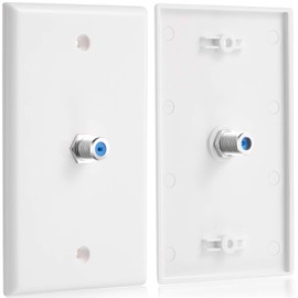 1-Port TV Cable Wall Plate F Connector Wall Plate Coax Wall Plate Video Wall Jack Single Gang Wall Plates (Blue, 16 Pcs)