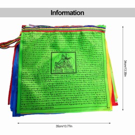 KALUROIL Prayer Flags Tibetan Prayer Flags 3.5 m – 20 Flags (34 x 35 cm) Traditional Wood Model Print Silk Bronzing Bunting Outdoor Total 7 Metres