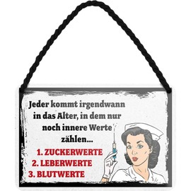 schilderkreis24 Tin Sign with Funny Saying "Jeder kommt irgendwann in das Alter." Pension Gift Idea Birthday Christmas for Grandparents Pensioners Seniors Grandma Grandpa Grandchildren 18 x 12 cm