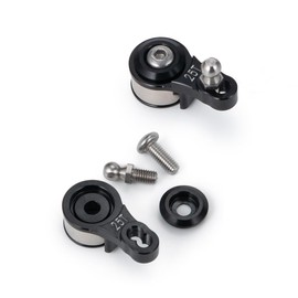 WEFEINO 2PCS Alloy 25T Steering Servo Arm Horn Upgrade Parts for 1/10 RC Tra-xxas TRX-4 Crawler Car (Black)