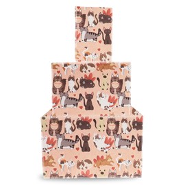 Cat Wrapping Paper, 6 Sheets Adorable Cat Kitten Design Birthday Gift Wrap Paper Cute Wrapping Paper for Birthday Baby Shower Cat Party