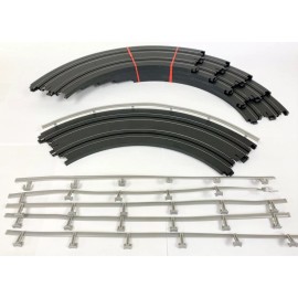Auto World HO TraXessories 9" Radius 1/4 Curve Track w/ Gaurd Rail (6 PCS)