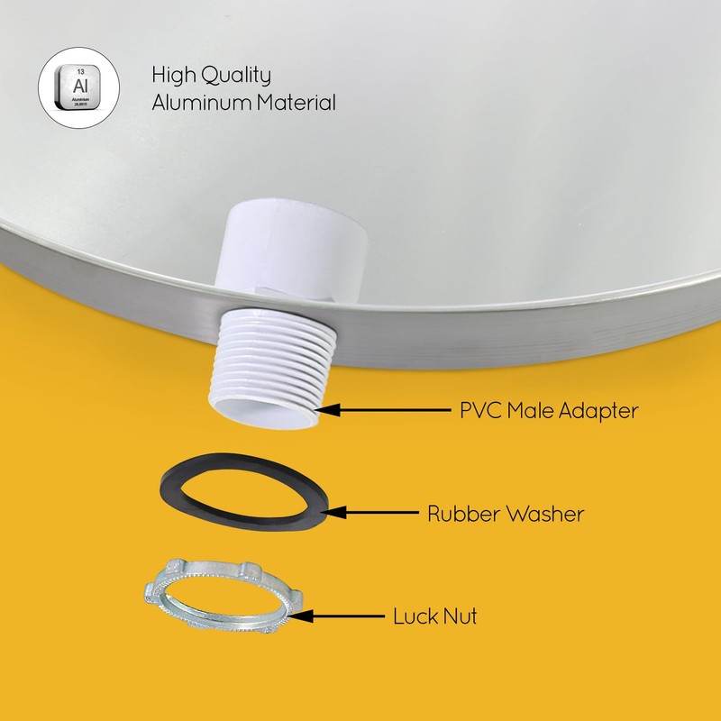 Everflow AWHP28 Aluminum Water Heater Drain Pan with 1 in.