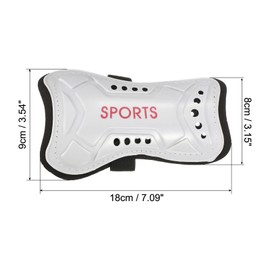 PATIKIL Soccer Shin Pads Size L, 4 Pack Breathable PVC Sport Guard for Adult, White