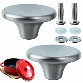 2-Pack Stainless Steel Dutch Oven Replacement Knob Handles, Universal Fit for Enameled Cast Iron Pots, Heat-Resistant, Dishwasher Safe, Easy Installation