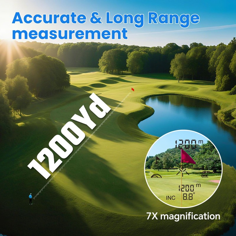 1200Yards Range Finder Golf with Slope, 7X Magnification Range Finder,