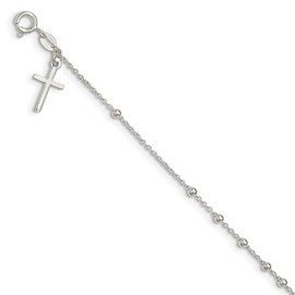 Jewels By Lux Sterling Silver Cross Charm Bracelet