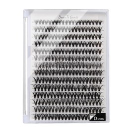 Lash Clusters Eyelash Extension Kit, D Mix Curl 9-16mm Fluffy Individual Lash Clusters, DIY Lash Extension Kit with Lash Bond and Seal Applicator Glue Remover Tweezers for Home Use (280 Pcs-2)
