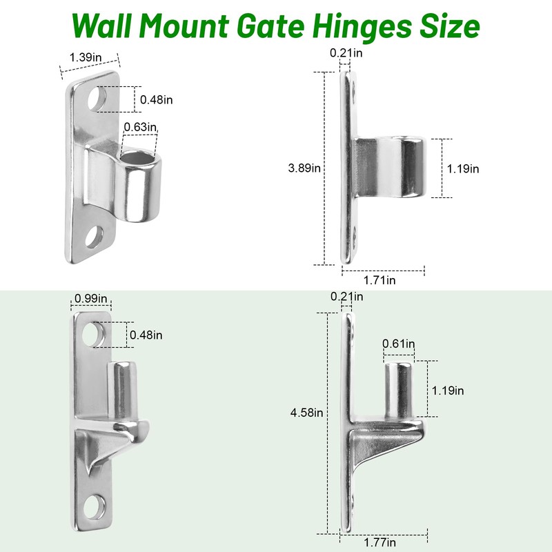 Wall Mount Gate Hinge, 304 Stainless Steel Gate Hinges for