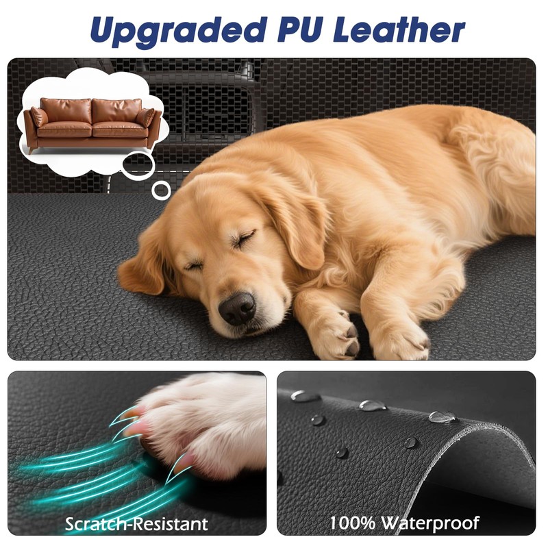 FURTIME Large Dog Car Seat, Upgraded PU Leather Back Seat
