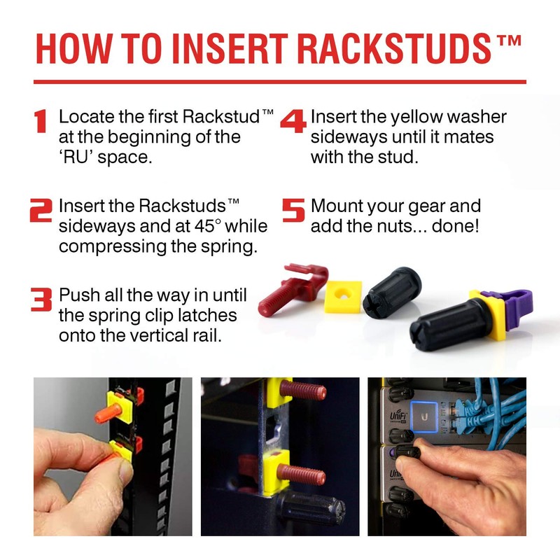 Rackstuds 40C Series II - Rack Screws for Server Rack