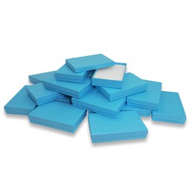 N'icePackaging 100 Qty - Light Sky-Blue Cotton Filled Gift Boxes - Size 5 7/16" x 3 1/2" x 1" - USA Made - Holidays/Birthdays/Sales/Storage/Display/Travel