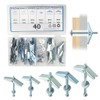 TOVOT 40PCS 5 Sizes Hollow Walls Fixings Assortment Set Carbon