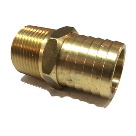 EDGE INDUSTRIAL 1-1/4" Hose ID to 1" Male NPT MNPT Straight Brass Fitting Fuel / AIR / Water / Oil / Gas / WOG (Qty 1)